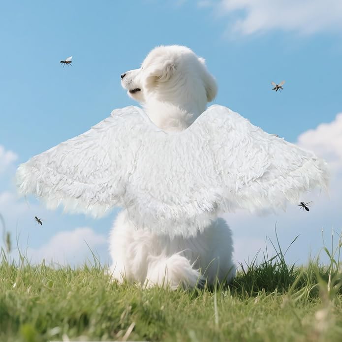 white feather costume for pet