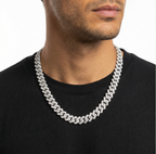 Iced Out Cuban Link Chain – Miami Cuban Necklace Silver & Gold Bling Hip Hop Jewelry for Men & Women