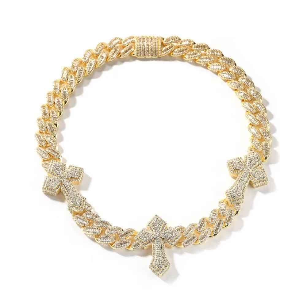 Cross-shaped Cuban necklace