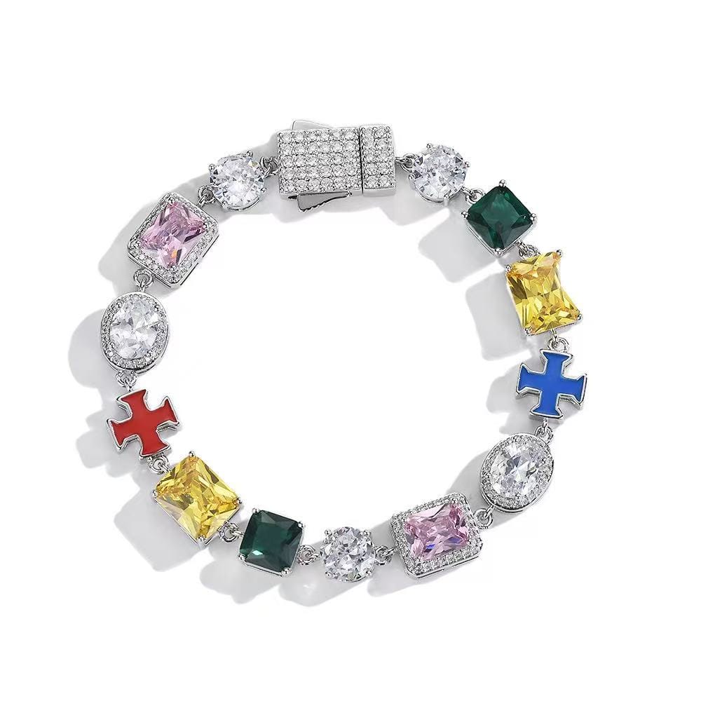 Colorful zircon hip-hop bracelet by Gardira featuring vibrant beads and a stylish design, perfect for casual or streetwear looks.
