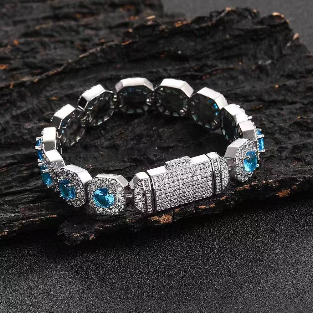 Gardira 12mm flip cover clasp rock candy hip hop bracelet featuring a bold, colorful design and secure closure.