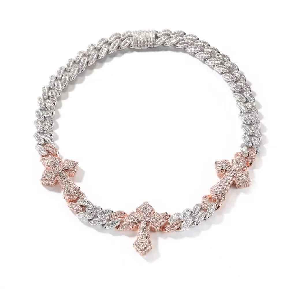 Cross-shaped Cuban necklace