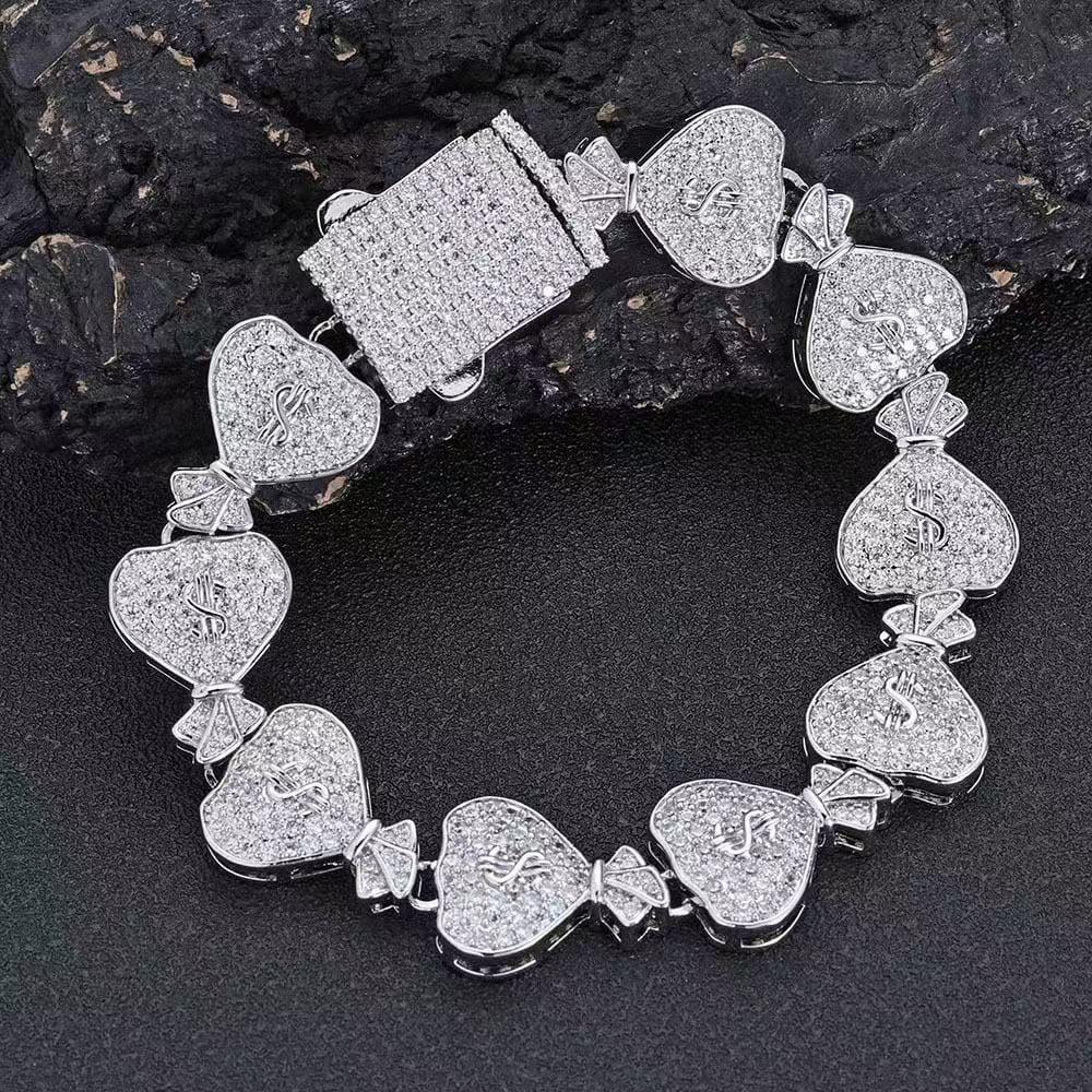 Gold pouch Cuban bracelet with 15mm American style design from Gardira, featuring intricate links and a polished finish.