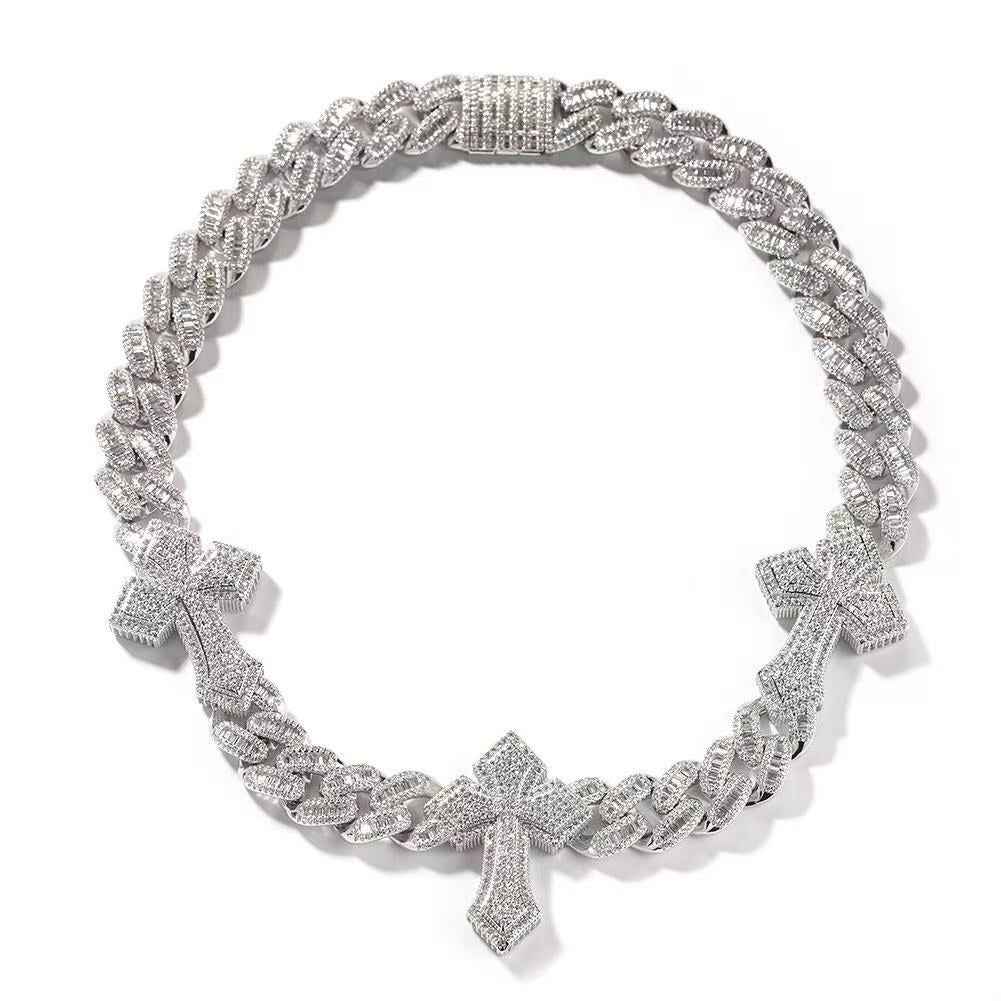 Cross-shaped Cuban necklace