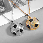 Gardira football necklace featuring a detailed football pendant on a silver chain, stylish and perfect for sports fans.