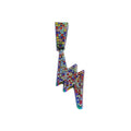 Gardira rainbow lightning pendant necklace with cool diamond accents, 18-inch chain, featuring vibrant, eye-catching design.