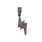 Gardira rainbow lightning pendant necklace with cool diamond accents, 18-inch chain, featuring vibrant, eye-catching design.