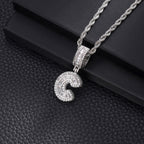 Custom Iced Out Initial Letter Pendant Necklace - Hip Hop CZ Diamond Alphabet Chain for Men & Women