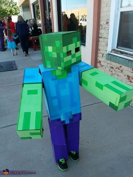 Halloween Minecraft Zombie Costume – Kids Outfit