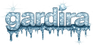 Gardira logo with icy texture and water droplets