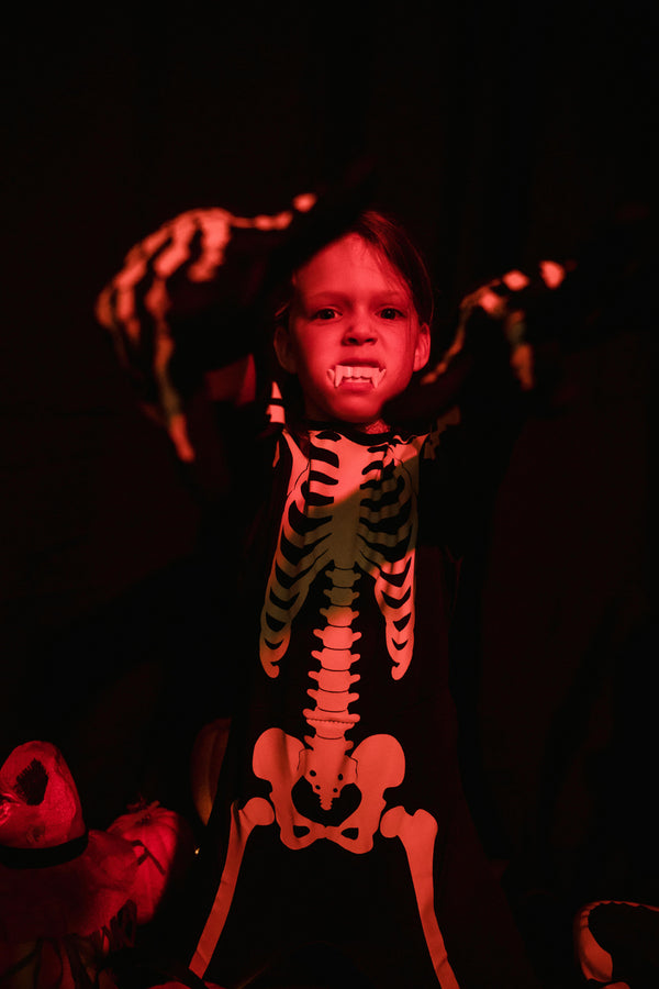 Cute Skeleton Costume for Kids – Glow-in-the-Dark Outfit